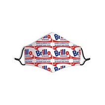 Galison의 Andy Warhol Brillo 페이스 마스크 - 아이코닉한 워홀 디자인 조절 가능한 이어 루프 및 필터용 공간이 있는 100% 면 소재로 건강하고 안전하며 패