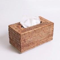 빈티지 감성 내추럴 라탄 티슈케이스 3타입, 정사각