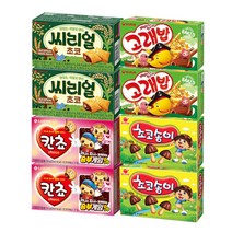 롯데 칸쵸 54g+씨리얼 초코 42g+초코송이 50g+고래밥 46gx각2개(총8개), 8개