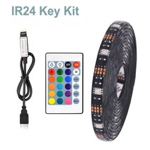 2구 3구 5구 8구 멀티탭 IP65 방수 5M SMD 5050 RGB LED 조명 스트립 USB 램프 유연한 테이프 TV 배경 홈, 01 IP20 No Waterproof_04 4 M, 04 Black PCB IR24 Key