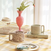 마블 머그컵 300ml 점박이컵 감성 홈카페 그릇편집샵, 브라운