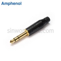 암페놀 ACPS-GB-AU 검정색 골드도금접점 납땜용 6.3mm Stereo플러그(TRS)