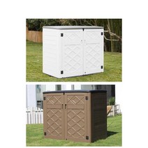 테라스창고 야외 사물함 소형 방수 미니창고, 1 커피색 대형 야외 캐비닛(2단 선반 포함)