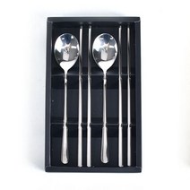 고급 2인 수저선물세트 티타늄 수저젓가락세트 선물용 돌잔치 답례품 결혼 첫돌 집들이 선물, 1박스, 티타늄 수저 선물세트(2인)-실버