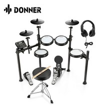 [심로악기] DONNER DED-200 도너 전자드럼 + 의자 + 스틱 + 헤드폰 + 어댑터 풀패키지, DED-200 전자드럼
