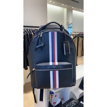 SANDRO 산드로 스트라이프 남성 레더 백팩 블랙 SA1302S