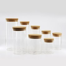 내열강화유리 코르크 유리병 마리모 젤캔들 밀폐 용기, 10cmx20cm