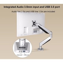 모니터암 스탠드 모니터 거치대 d7h 알루미늄 가스 스프링 10-30 인치 led lcd 홀더 올인원 pc 마운트 암 로딩 9-20kgs 오디오 및 usb 포트