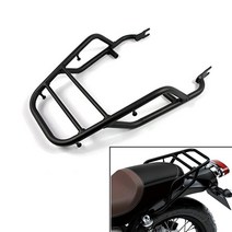 탑박스 등받이 오토바이 for kawasaki w800 w650 w400 리어 러기지 랙 sissy bar shelf and backrest 투어링 테일 레일 화물 캐리어 홀드, 검은색