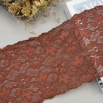 의류 재봉 천2메터/몫 16CM 탄성 스트레치 스판덱스 꽃 자수 레이스 리본 DIY 의류 바느질 및 패브릭 공예, 17 Dark Brown