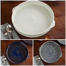 피어몰 이천도자기 돌비 원형 퓨전 접시 30cm 도자기 그릇 플레이팅 플레이트 식기, 그레이