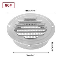 초음파세척기 스테인레스 스틸 외벽 에어 벤트 그릴 원형 덕트 환기 70/80/100/1, 02 80mm, 01 CHINA