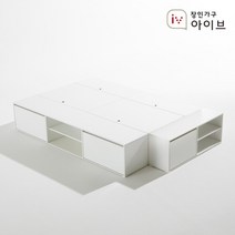 장인가구 와츠 낮은벙커 모듈형 빅수납 침대 Q 확장형 도어 수납장