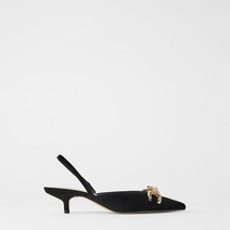 ZARA 자라 블랙 파인 힐 체인 장식 포인트 슈즈 스트랩 하이힐 뮬러 샌들 뮐러 슈즈
