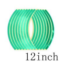 슈퍼커브 오토바이용튜닝 악세서리범용 오토바이 휠 림 반사 스티커 바이크 자전거 데칼 16 개 10/12/14, 12 12inch  Green