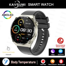 스마트밴드 혈당 스마트 워치 남자 심전도 모니터 혈압 체온 스포츠 방수 피트니스 트래커 Smartwatch, [15] Black