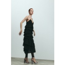 독일 자라 ZARA 글리터 블록 힐 샌들 - 실버 100477