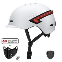 스쿠터 헬멧 LED 턴 시그널 워밍 라이트 자전거 헬멧 스마트 전기 스쿠터 안전 야간 라이딩 성인용, M-L(54-61CM), 02 White C09