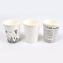 테이크아웃 종이컵 10온스 13온스 300ml 390ml 무지 인쇄 300개 1000개, 열기구