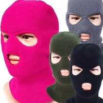 니트 비니 핑크복면 바라클라바 위장복면 방한모자 귀덮개 마스크 귀마개 국내생산 K635, 핑크
