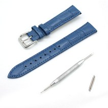 굿앤굿 기본시리즈 18mm 블루 가죽 시계줄 교체 밴드