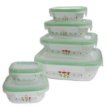주방용품쇼핑몰 코렐 루즈트리오 반찬통 직사각 200mL 냉장보관 밀폐 잡화점