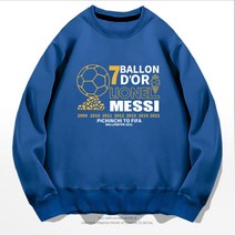 7발롱도르 리오넬메시 FC 바르셀로나 맨투맨 빅사이즈 봄 가을 남자 여자 세미 루즈핏 축구 커플 블랙 굿즈