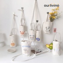 캔버스 드링크 물병백 가방 텀블러 캐리어 컵홀더 테이크아웃 에코백