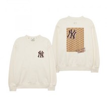 MLB 엠엘비 모노티브 모노그램 오버핏 맨투맨 NY Cream 3AMTM0934-50CRS