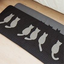 1인가구 청년 주방 냥이무늬 주방매트 유치원 신혼집, 그레이