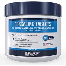커피 클리너 디스케일링 정제 12카운트 디스케일러 커피 머신 Essential Values별 Jura Miele Bosch Tassimo 에스프레소 머신 및 Miele 스팀 오븐용, 12 Count (Pack of 1)