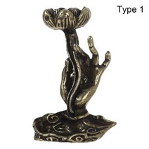 향로 촛대 청동 제사 제기 제례용 향대 backflow incense burner lotus flower buddha hand tower incense holder reflux, 유형 1