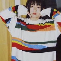 DFMEI.Knitwear --봄가을 스트라이프 맨투맨 남 라운드 풀오버 아메리칸 빈티지 트랙탑