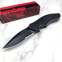 Kershaw 1605 접는 나이프 8CR13MOV 스테인레스 스틸 하프 톱니 모양의 블레이드 나일론 핸들 야외 Haunting 캠핑 유틸리티 도구 블랙