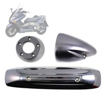 Yamaha t-max500 tmax500 2001-2005 오토바이 배기관 열 보호기 가드 머플러 커버, 크롬 슬리버1세트