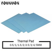 YOUNUON-tichkess 열 패드 100x100mm 0.5mm 1mm 1.5mm 2mm 3mm 4mm 5mm C 방열판 냉각 전도성 실리콘, Bule-100x100mm_1.0MM 두께