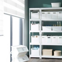 스피드랙 조립식 철제 틈새 선반 가로400mm, 400x300, 1800_5단, 화이트