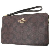 Coach 시그니처 PVC 코너 집 리스틀릿 카키 초크 S (F58035)