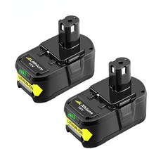 Ryobi용 18V 6800mAh 대용량 리튬 배터리 Ryobi ONE + P102 P103 P104 P105 P107 무선 전동 공구 + 충전기, 02 2 PCS 6800