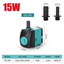 EU 미국 220V-240V 3-60W 수족관 잠수정 물 펌프 분수 필터 물고기 연못 조용한 탱크 측면 흡입, 04 15W_01 EU plug
