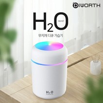킹마트 가성비 끝판왕 1인용가습기 레인보우 가습기 무드등 미니가습기 차량용가습기 무드등 테이블가습기 책상가습기, 그레이
