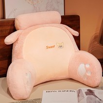 벽쿠션 찹쌀떡쿠션 홈카페 여대생 자취방 쿠션, 하오웨(뽀글이 핑크 여우), 미디엄 쿠션 + 헤드레스트 [60x35x20cm, 분리