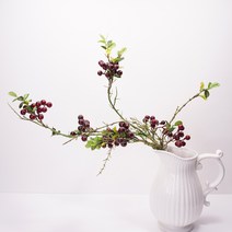 뷰티풀데코센스 열매가지 대 가지 조화 꽃, 다크 레드, 1개