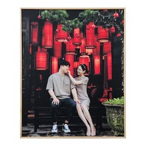 원목 무광 액자 사진 일체형 벽걸이 전용 라미네이팅 코팅 인화 출력 웨딩 결혼 가족, 라슨쥴 판넬 5x7인치(127x177mm)