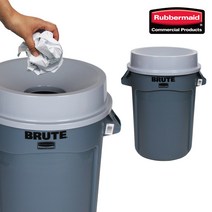 러버메이드 벤티드브루트+천공형뚜껑 세트 대용량휴지통 쓰레기통(121L), 1) 벤티드 브루트, 노랑