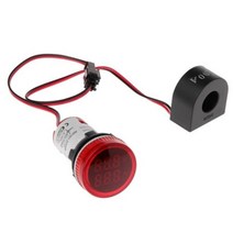 전류 전기계측기 테스터 검전기 전압 디지털 전압계 전류계 22mm 원형 AC 50-500V 0-100A 전압 증폭기 모니터 Medidor 아날로그 Dc, 01 Red