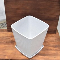 흰색 플라스틱 정사각 긴화분 23x25cm 중형 식물덕후