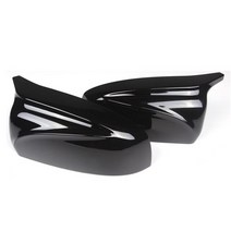 탄소 섬유/ABS 2x 미러 커버 X5 자동차 사이드 백 캡 쉘 교체 BMW E70 2007-2013, 01 Glossy Black