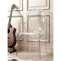 북유럽 투명 엔틱 의자 아크릴 고스트 암체어 크리스탈 화장대의자, 11 팔걸이가 없는 투명엠버