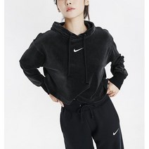 [국내매장판 정품] 나이키 벨루어 DQ5928-010 여성 크롭 풀오버 후디
